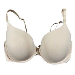 Victoria Secret Light Beige Neutral Adjustable Criss Cross Straps Bra Size 34DD